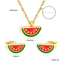 Europese & Amerikaanse Fruit Serie Bruidssieradenset Trendy Verguld Oorbellen & Ketting voor Vrouwen voor Feestelijke Gelegenheden