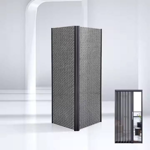 Porte pliante moderne en alliage d'aluminium Sable Maille diamantée Rideau de fenêtre en acier inoxydable non perforé Coulissant télescopique Invisible - Product Image 3