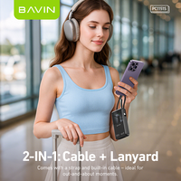 BAVIN Fashion Powerbank PC1151S, Bank daya 10000mah portabel gaya baru dengan kabel Data