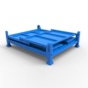 DJ <span class=keywords><strong>Metal</strong></span> Industrial Turnover Iron Box <span class=keywords><strong>Storage</strong></span> Rack Matériau pliant Cadre en plaque d'acier <span class=keywords><strong>Cage</strong></span> d'empilage pour le stockage d'équipement de cargaison - Product Image 3