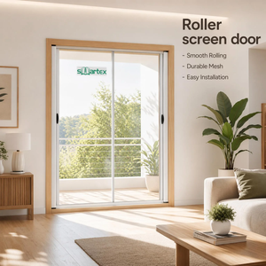 <span class=keywords><strong>Mosquitera</strong></span> <span class=keywords><strong>enrollable</strong></span> retráctil sin rieles, tela transpirable antipolizones para puerta de entrada principal - Product Image 1