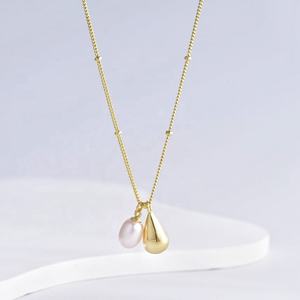 Collar de plata de ley 925 chapado en oro, estilo barroco, con perlas vintage, minimalista, de lujo, para mujer, precio de fábrica. - Product Image 5