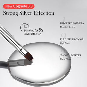 BORN PRETTY Nouveau Gel <span class=keywords><strong>Vernis</strong></span> Métallique Argenté Chromé Fort pour Ongles Français Effet Miroir <span class=keywords><strong>Semi</strong></span>-<span class=keywords><strong>Permanent</strong></span> - Product Image 5