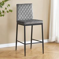 Tabourets de bar gris en velours pour restaurant, hauteurs de comptoir, prix abordable