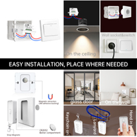 Interrupteur mural intelligent sans fil SIXWGH EU, télécommande magnétique portable pour contrôler les lumières, les prises, les ventilateurs, n'importe où, appareil intelligent connecté au réseau
