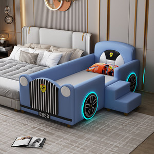 Meubles de chambre à coucher de luxe JINS, lit de voiture pour enfants, lit de course automobile pour enfants avec lumière LED et musique, ensemble de meubles de chambre à coucher pour garçons - Product Image 6