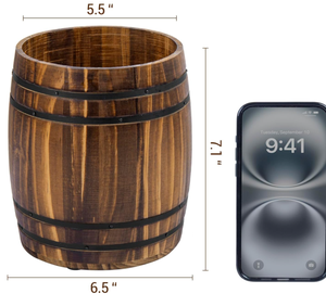 Support d'ustensiles de <span class=keywords><strong>cuisine</strong></span> en bois brûlé, design baril à vin, style vintage rustique, personnalisé et économique - Product Image 3