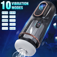 Beheizte Elektrische Masturbations Tasse mit LED-Anzeige, Vibrations- und Saugfunktion, Stoßmaschine für Männer