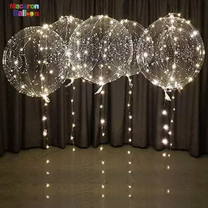 Warm Wit Led Ballonnen Met Batterijen Party Ballonnen 20 Inch Clear Transparante Ballonnen Voor Helium Of Lucht Y092