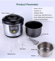 Cuisinière à riz numérique électrique avec cuve antiadhésive pour la cuisine à domicile, cuisinière multifonctionnelle 5.0