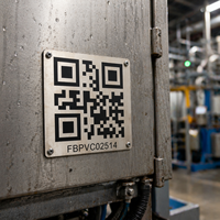 Plaque signalétique métallique personnalisée avec code QR, étiquettes d'identification en aluminium personnalisées pour outils et actifs, étiquettes d'équipement de montage avec trous pré-percés