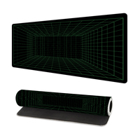 Tapis de bureau grand format personnalisé avec lignes vertes, résistant à l'eau, en caoutchouc naturel, pour clavier et souris, avec bords cousus, pour ordinateur portable et PC