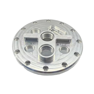 Placa base circular de aluminio CNC de tolerancia estrecha, piezas de mecanizado CNC personalizadas para torneado y fresado, para la automatización de conexiones de fluidos. - Product Image 1