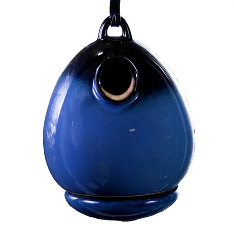 Alcyon yumurta şişesi kuş ev seramik kuş yuvası porselen sır <span class=keywords><strong>kobalt</strong></span> mavi