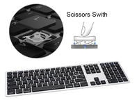 Clavier Bluetooth Azerty arabe multi-appareils avec pavé numérique pour Samsung Galaxy Tab PC Pad Android TV