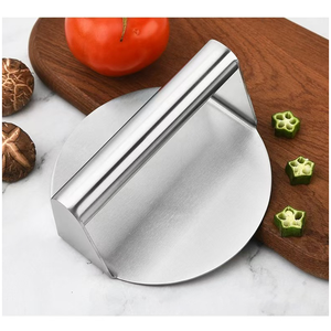 Pressa per <span class=keywords><strong>Hamburger</strong></span> in Acciaio Inox, <span class=keywords><strong>Stampo</strong></span> Rotondo per BBQ e Utensile per Pressare Polpette di Carne - Product Image 1