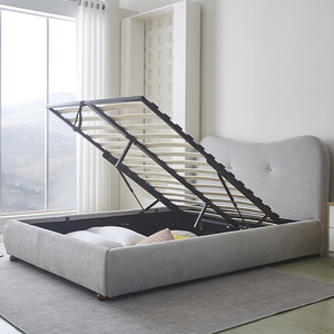 Muebles de Dormitorio de Diseño Moderno, Camas Tapizadas en Tela Suave, Camas Acolchadas con Mechones, Base de Cama King Size con Almacenamiento - Product Image 3