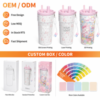 Bouteille d'eau isotherme à double paroi de 500 ml avec couvercle à double ouverture, cordon de transport, mignonne tasse scolaire pour filles et femmes