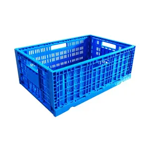 Bán sỉ nhựa thùng màu xanh-Hộp Nhựa Có Thể Xếp Chồng Lên Nhau Màu Xanh Đục Nhựa Thùng Gấp Container Doanh Thu Thùng