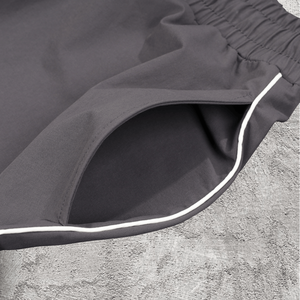 กางเกงกีฬาผ้าใบพิมพ์ลายเอวยางยืดลายทางด้านข้างแนววินเทจของผู้ชายกางเกงระบายอากาศ - Product Image 4