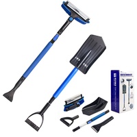 Kit de pelle à neige pour conditions météorologiques extrêmes, outil professionnel détachable avec brosse et grattoir à glace, tout-en-un pour le déneigement extérieur intensif