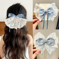 Hiasan Kepala Jepit Rambut Renda Biru Baru untuk Anak-anak