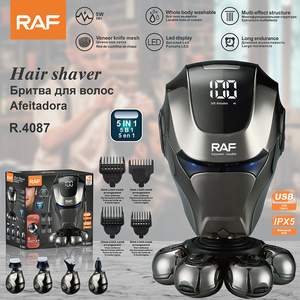 เครื่องโกนขน RAF 5 in 1 กำลังไฟ 5 วัตต์ ล้างทำความสะอาดได้ทั้งตัว ใช้งานได้นาน หน้าจอ LED โครงสร้างมัลติเอฟเฟคต์ ตัดแต่งทรงผมได้ ชาร์จผ่าน USB IPX5 รุ่นวินเทจ T9 Elec - Product Image 2