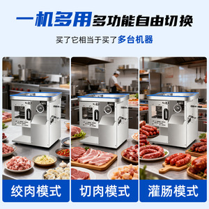 Divine Tiger - Picadora de Carne Comercial Automática de 2200 W, Rebanadora y Trituradora de Acero Inoxidable para Restaurante - Product Image 5