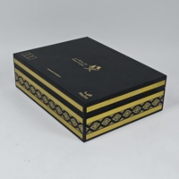 Boîte cadeau en bois avec coque en cuir PU, écran LCD avec boutons de lecture, logo personnalisé pour la promotion d'entreprise et l'emballage de cadeaux de luxe
