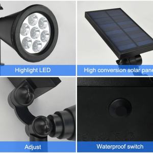 Projecteur solaire étanche pour jardin, éclairage extérieur, lampe solaire pour pelouse, projecteur solaire pour extérieur - Product Image 5