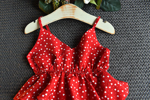 New Product Express Sewing a Sleeveless Korean Party Casual Layered <b>Red</b> Dress for Girl Child Kid - Product Image 4