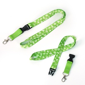 Lanière plate personnalisée en polyester et nylon, broderie non tissée, sangle de <span class=keywords><strong>cou</strong></span>, porte-clés avec chaîne métallique pour clés - Product Image 2