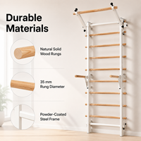 Escalera Sueca de Madera para Ejercicios de Estiramiento Corporal, Montada en la Pared, Venta Caliente de Fábrica China