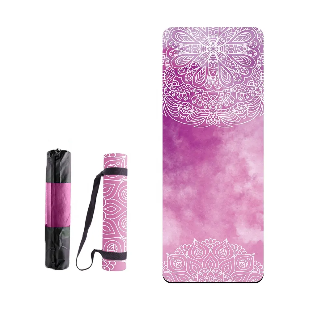 Top quality fadeless customized colorful leopard uv print poses yoga mat manufacturer