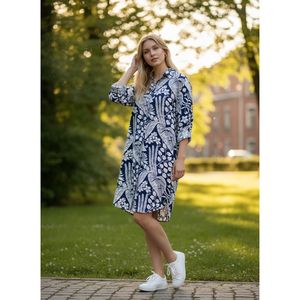 Ventre - Vestido Camisero Largo de Viscosa para Mujer, Talla Grande, Estampado Floral, Ropa de Moda Modesta, Estilo Casual, Uso Diario, Hecho en Turquía - Product Image 1