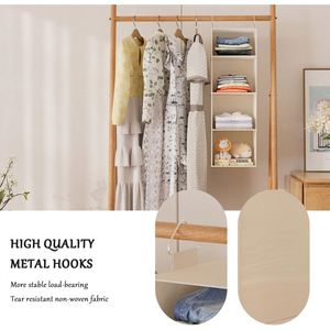 Organizador de Armario Colgante, Estantes de Almacenamiento Colgantes de 4 Niveles, Tela No Tejida con Ganchos Metálicos Resistentes para Organizar Ropa - Product Image 5