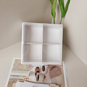 Boîtes à pâtisserie blanches pour cupcakes, beignets, bento avec couvercle transparent, laminage mat, emballage alimentaire en papier pour gâteaux, cupcakes - Product Image 1