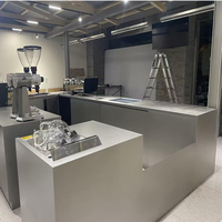Équipement de comptoir de bar sous-comptoir commercial pour les magasins de café, de thé au lait, en acier inoxydable 304 brossé, machines de cuisine