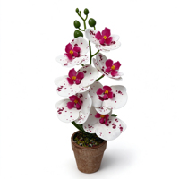 Orchidée papillon artificielle à 7 têtes, bonsaï, fausse Phalaenopsis en pot, ornement