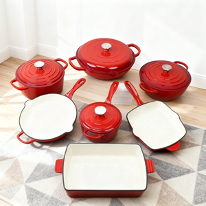 7 шт., Высококачественная Современная эмалированная чугунная посуда - Product Image 1