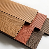 Plancher de terrasse en composite plastique en bois gaufré Panneau composite de terrasse extérieure de 25mm utilisé pour la piscine