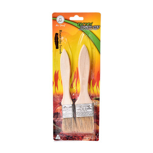 Juego de 2 brochas para aceite con mango de madera y cerdas de cerdo, aptas para horno, para asar, hornear y herramientas de cocina. - Product Image 5