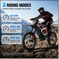 Expédition rapide depuis l'entrepôt américain, moto électrique tout-terrain haute performance 15000W avec moteur central sans balais au lithium, 9 vitesses, 100 km/h, pour adultes