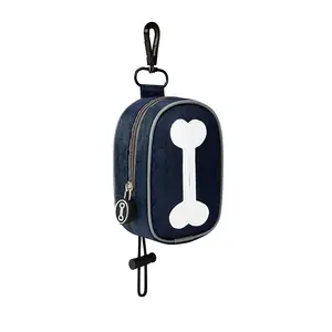 2024 Manufacture Wholesale New Style Waterproof Oxford Material Bone Pattern Pet Poop Bag Holder Dispenser With Zipper