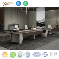 Table de conférence exécutive moderne de luxe en placage de noyer, grande taille, avec chargement sans fil, montage facile, extensible – Meilleure vente