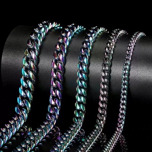 Collier et bracelet cubains plaqués or 8 mm en acier inoxydable ZYO personnalisés pour hommes – Parures de bijoux tendance - Product Image 3