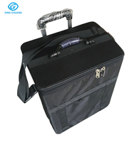 Valise à lunettes optiques noire Oxford, étui de rangement pour lunettes, chariot avec plateaux de présentation pour lunettes