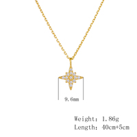 Nuevo Collar de Plata de Ley 925 con Circonita Cúbica CZ, Joyería de Moda que No se Desvanece, con Diseño de Estrella