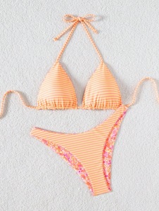 Maillot de bain bikini sexy rayé européen et américain à lacets pour femme, idéal pour la plage et les sources chaudes - Product Image 6