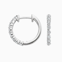 Ensemble de boucles d'oreilles pour femmes avec diamants de laboratoire étincelants, plaqué rhodium, or rose/argent/or, finition métallique fine, détails de pierres brillantes